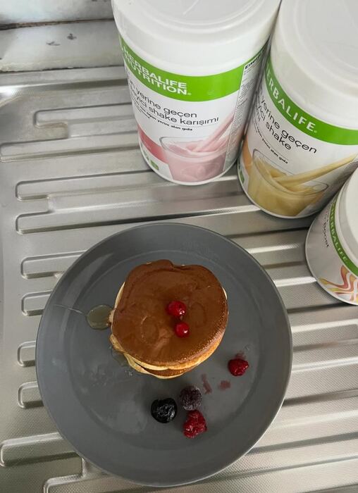 Herbalife shake ile hazırlanan pankek